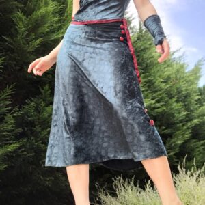 Robe elfique des bois vert profond + mitaine assortie, S/M